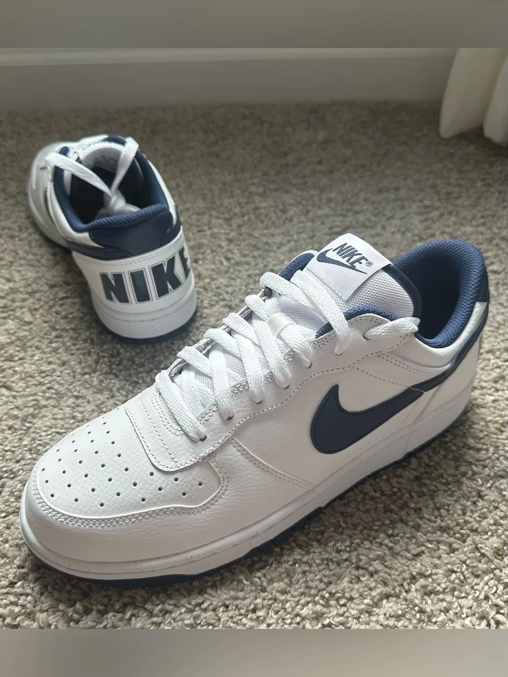 Men’s Nike Big Low Sneakers White / Midnight Navy Blue Shoes